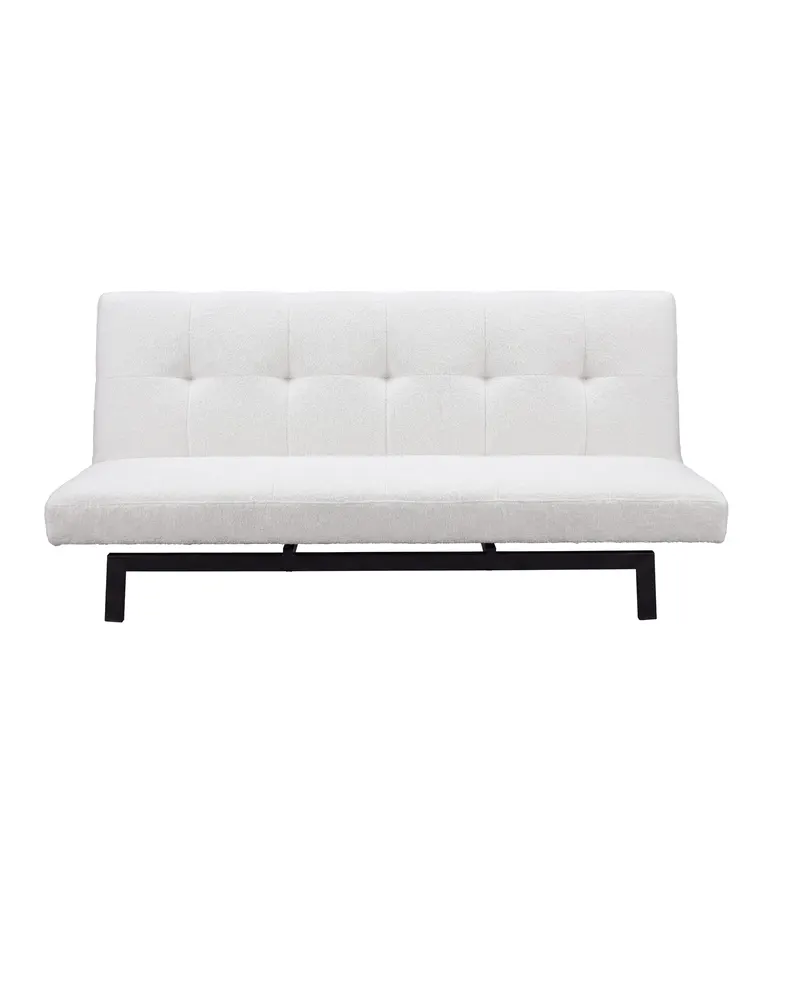 Bodil Schlafsofa ohne Armlehnen, klappbar, 180 cm breit, Weiß, Gestell Schwarz