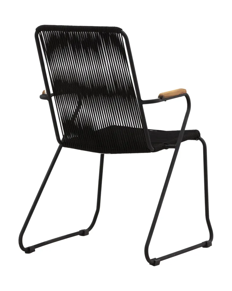 Bois Gartenstuhl mit Kufengestell in Schwarz, Polyester, Ansicht 11