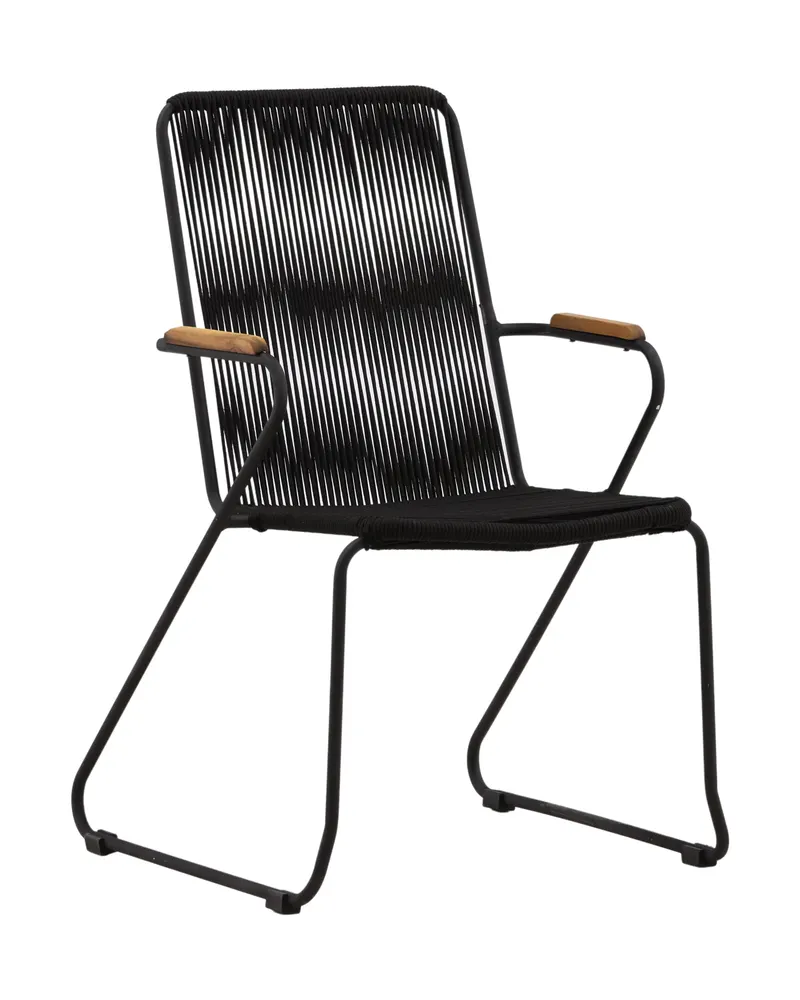 Bois Gartenstuhl mit Kufengestell in Schwarz, Polyester, Ansicht 13