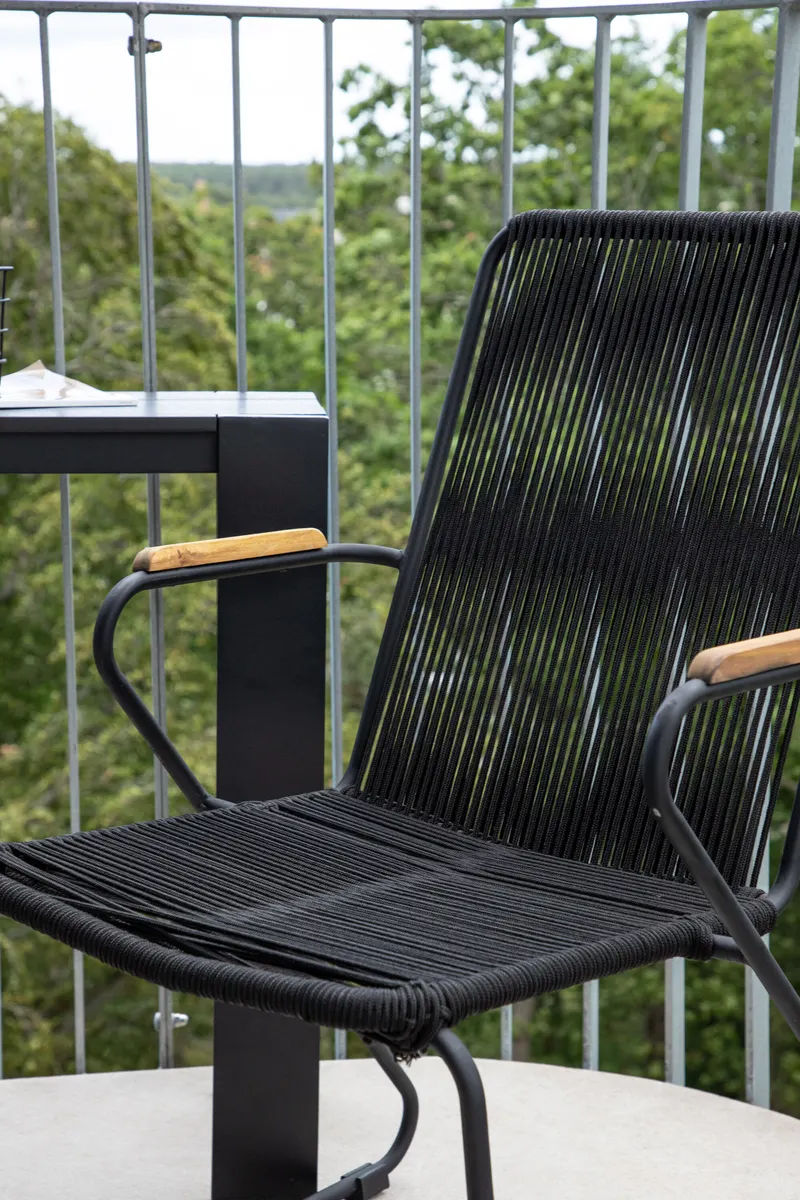 Bois Gartenstuhl mit Kufengestell in Schwarz, Polyester, im Wohnraum, Ansicht 1