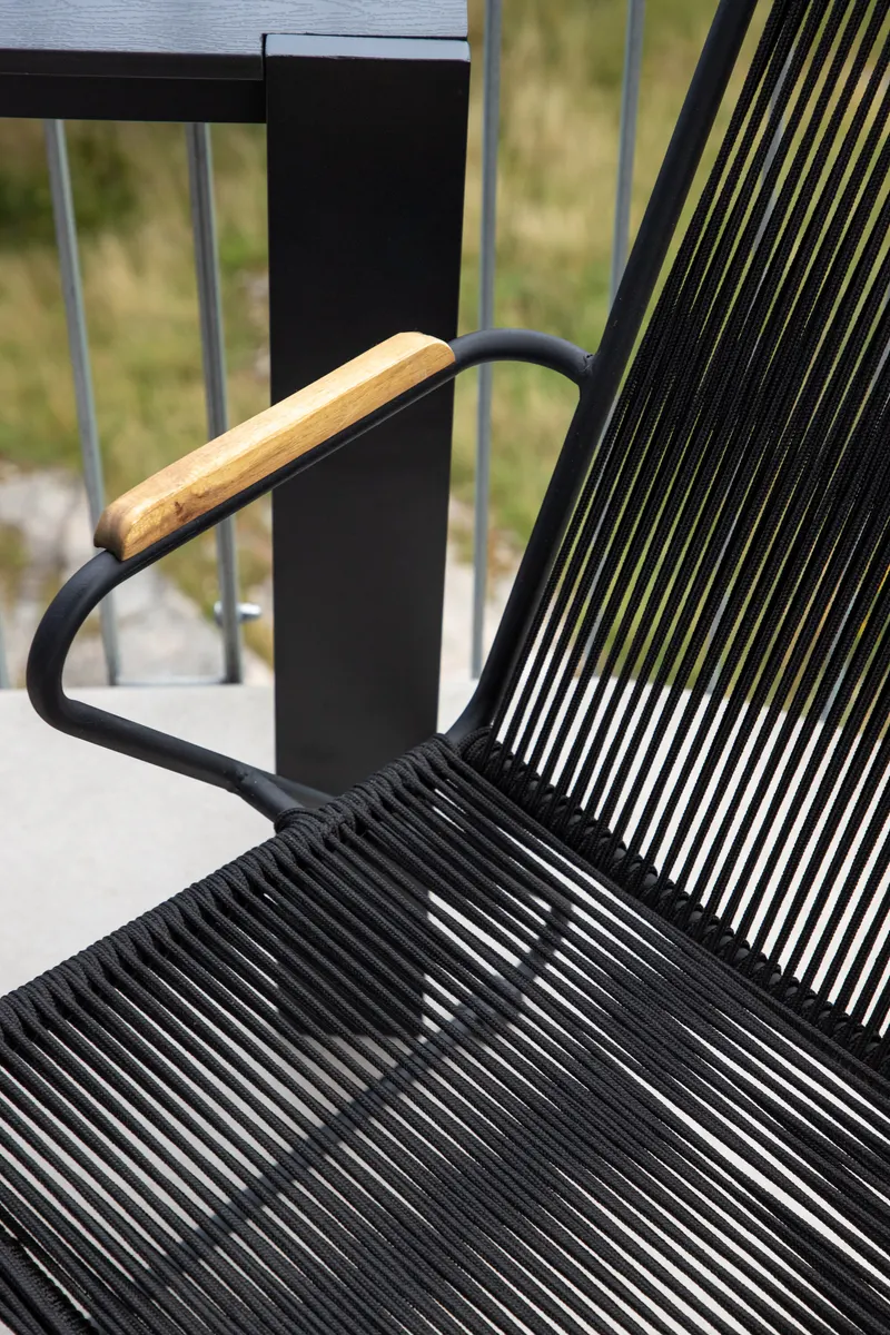 Bois Gartenstuhl mit Kufengestell in Schwarz, Polyester, im Wohnraum, Ansicht 2