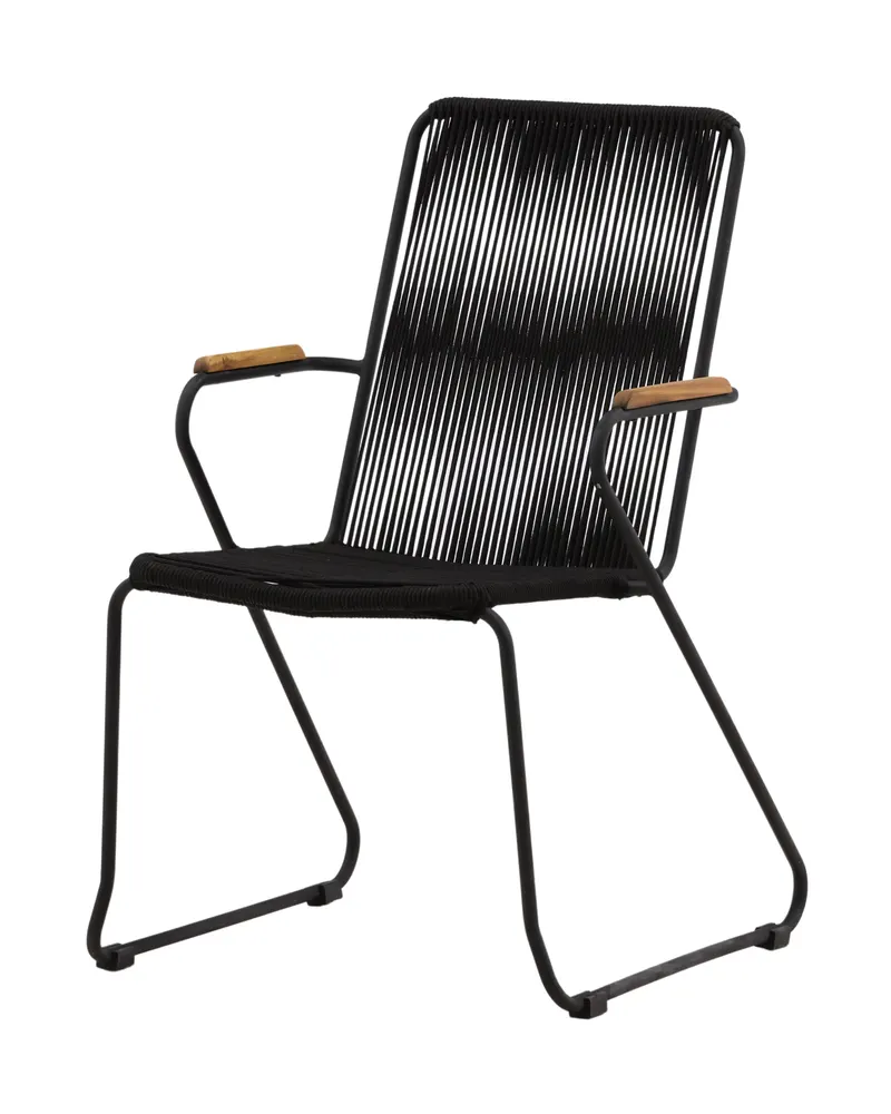 Bois Gartenstuhl mit Kufengestell in Schwarz, Polyester, Ansicht 2