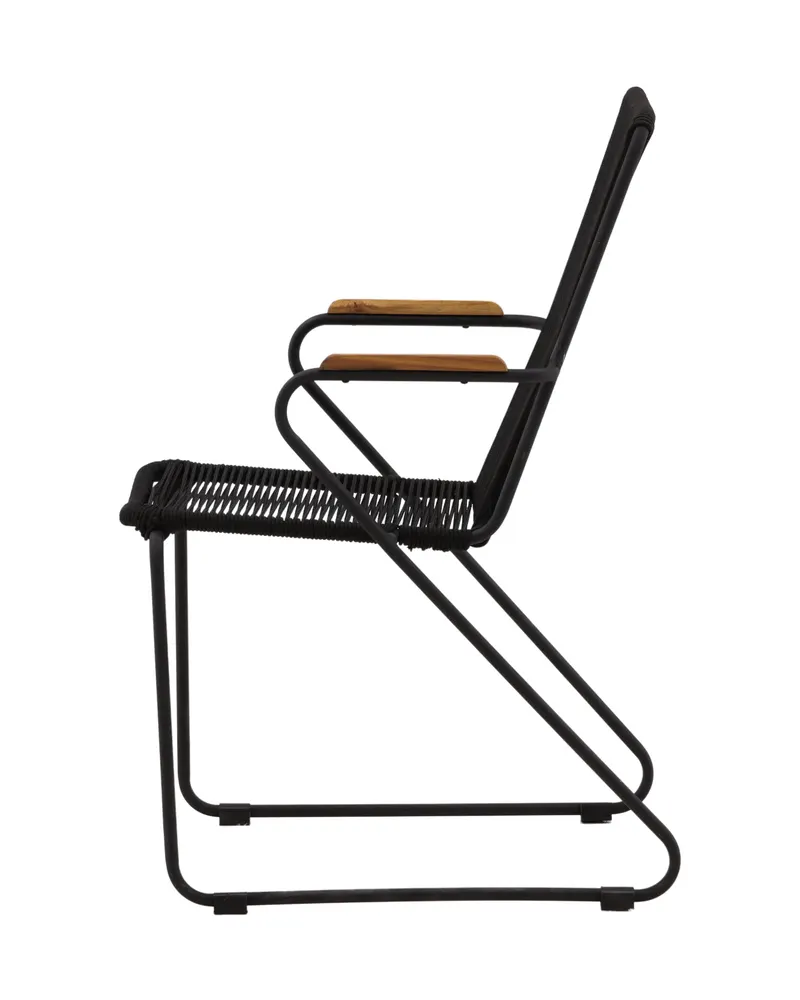 Bois Gartenstuhl mit Kufengestell in Schwarz, Polyester, Ansicht 6