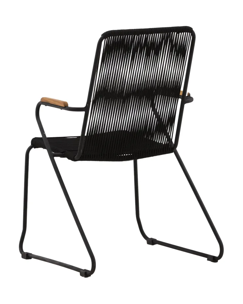 Bois Gartenstuhl mit Kufengestell in Schwarz, Polyester, Ansicht 8