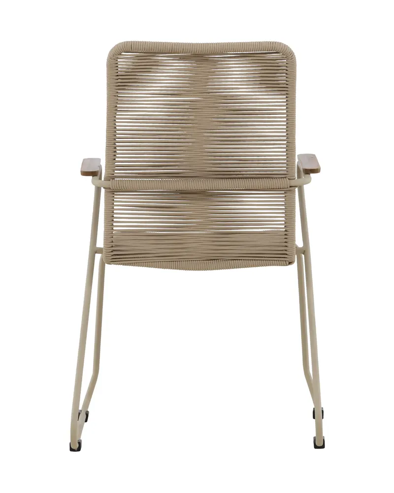 Bois Gartenstuhl mit Armlehnen und Kufengestell in Beige, Ansicht 8