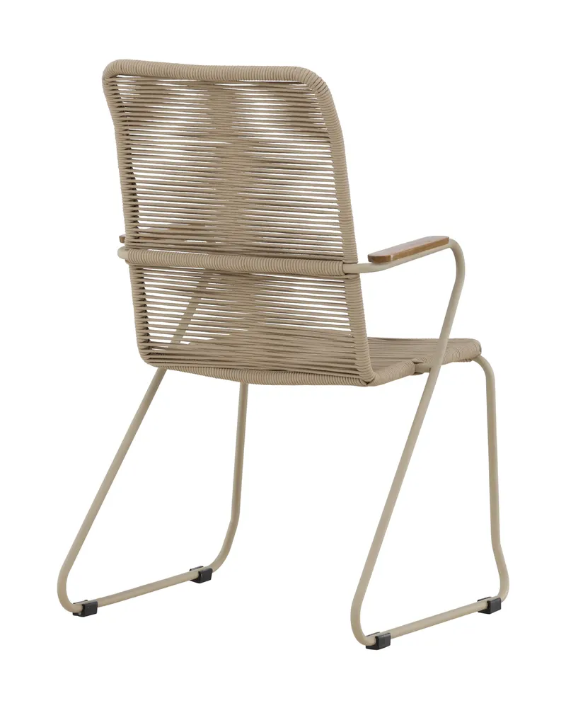 Bois Gartenstuhl mit Armlehnen und Kufengestell in Beige, Ansicht 9