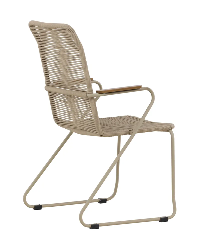 Bois Gartenstuhl mit Armlehnen und Kufengestell in Beige, Ansicht 10