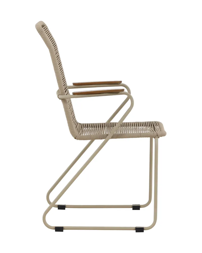 Bois Gartenstuhl mit Armlehnen und Kufengestell in Beige, Ansicht 11