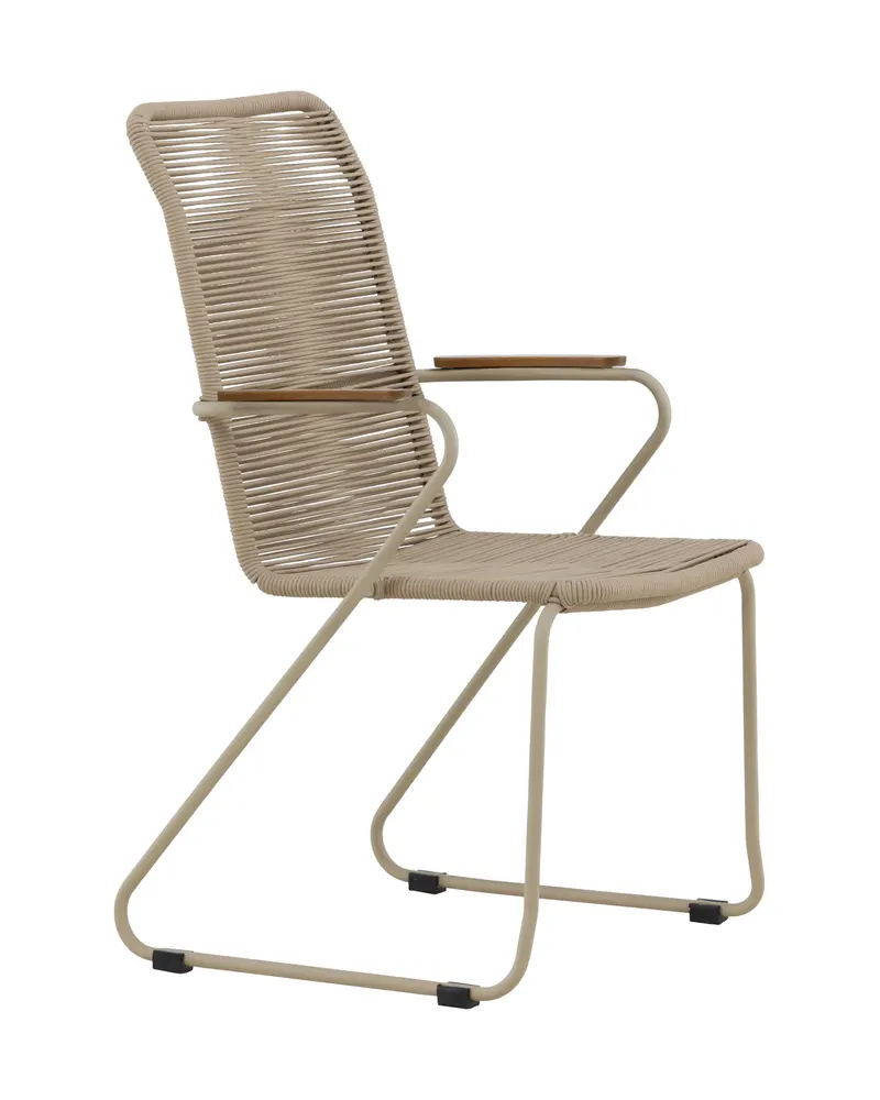 Bois Gartenstuhl mit Armlehnen und Kufengestell in Beige, Ansicht 12