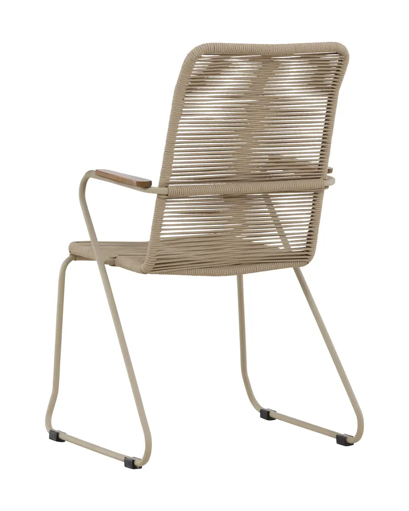 Bois Gartenstuhl mit Armlehnen und Kufengestell in Beige, Ansicht 5