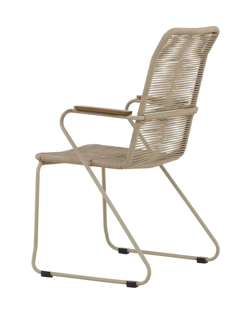 Bois Gartenstuhl mit Armlehnen und Kufengestell in Beige, Ansicht 7