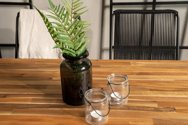 Bois & Bois Gartenmöbel-Set mit Akazientisch und 6 Stühlen in Schwarz, im Wohnraum, Ansicht 3