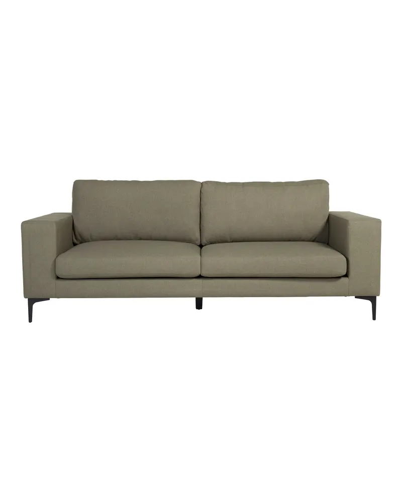 Bolero 3er Sofa mit breiten Armlehnen in Grün, Gestell Schwarz, Polyester, Ansicht 1