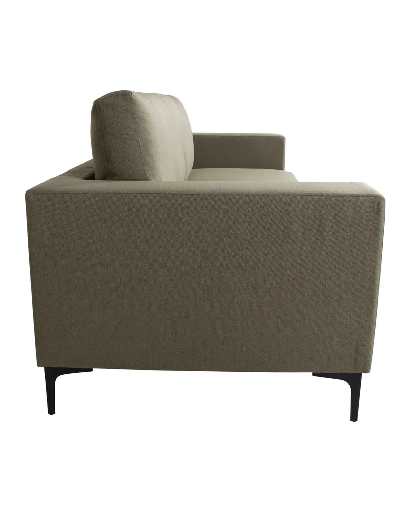 Bolero 3er Sofa mit breiten Armlehnen in Grün, Gestell Schwarz, Polyester, Ansicht 4