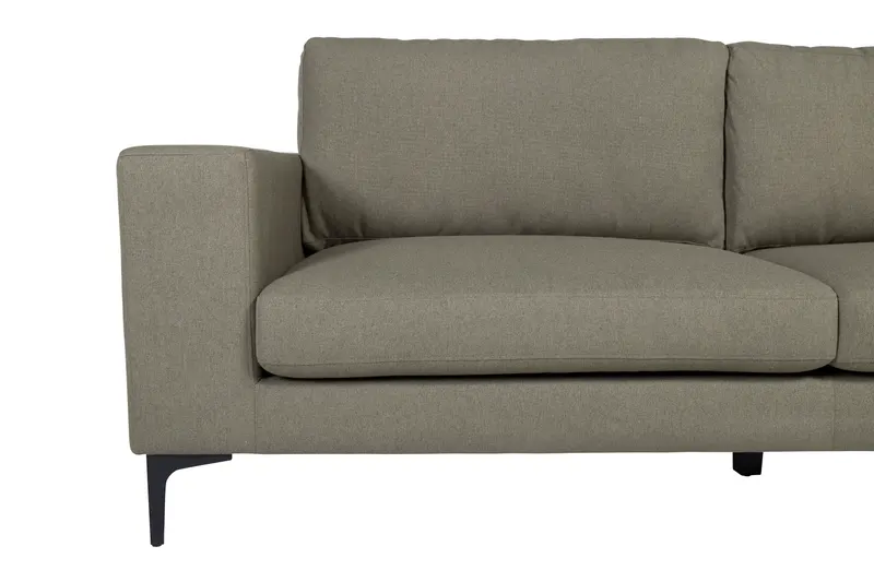 Bolero 3er Sofa mit breiten Armlehnen in Grün, Gestell Schwarz, Polyester, Ansicht 5