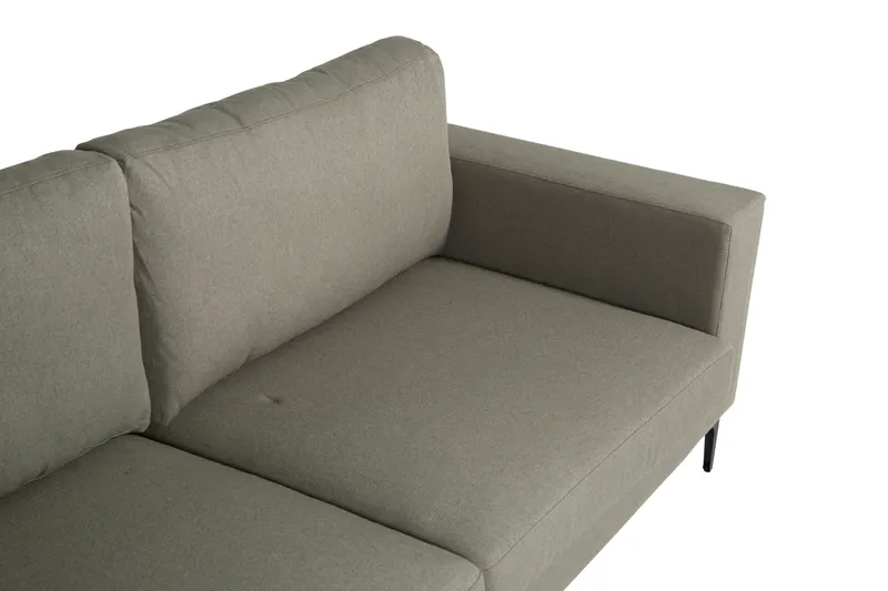 Bolero 3er Sofa mit breiten Armlehnen in Grün, Gestell Schwarz, Polyester, Ansicht 6