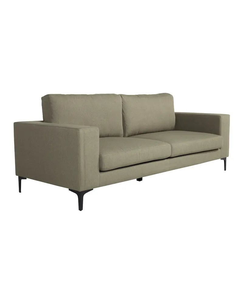 Bolero 3er Sofa mit breiten Armlehnen in Grün, Gestell Schwarz, Polyester, Ansicht 3