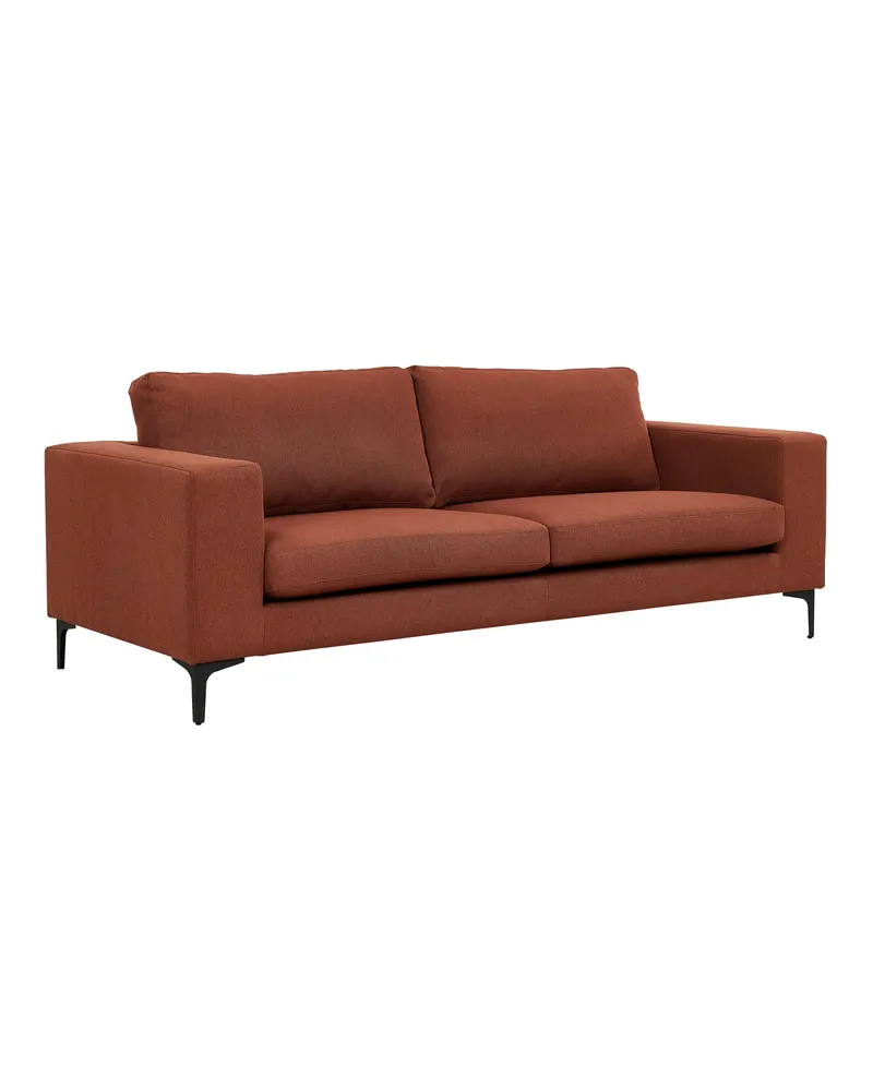 Bolero 3er Sofa mit breiten Armlehnen in Rot, Gestell Schwarz, Polyester, Ansicht 2