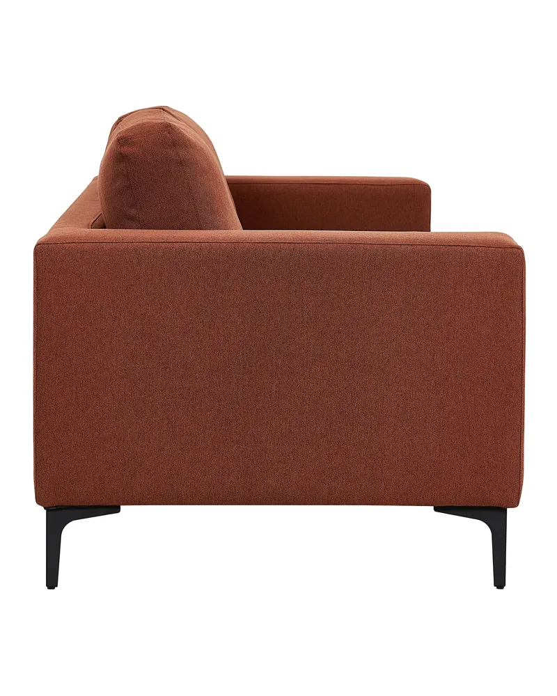 Bolero 3er Sofa mit breiten Armlehnen in Rot, Gestell Schwarz, Polyester, Ansicht 3