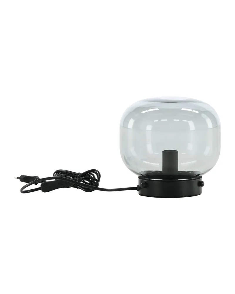 Bollonelie kleine Tischlampe mit rauchfarbenem Schirm in Schwarz, Ansicht 1