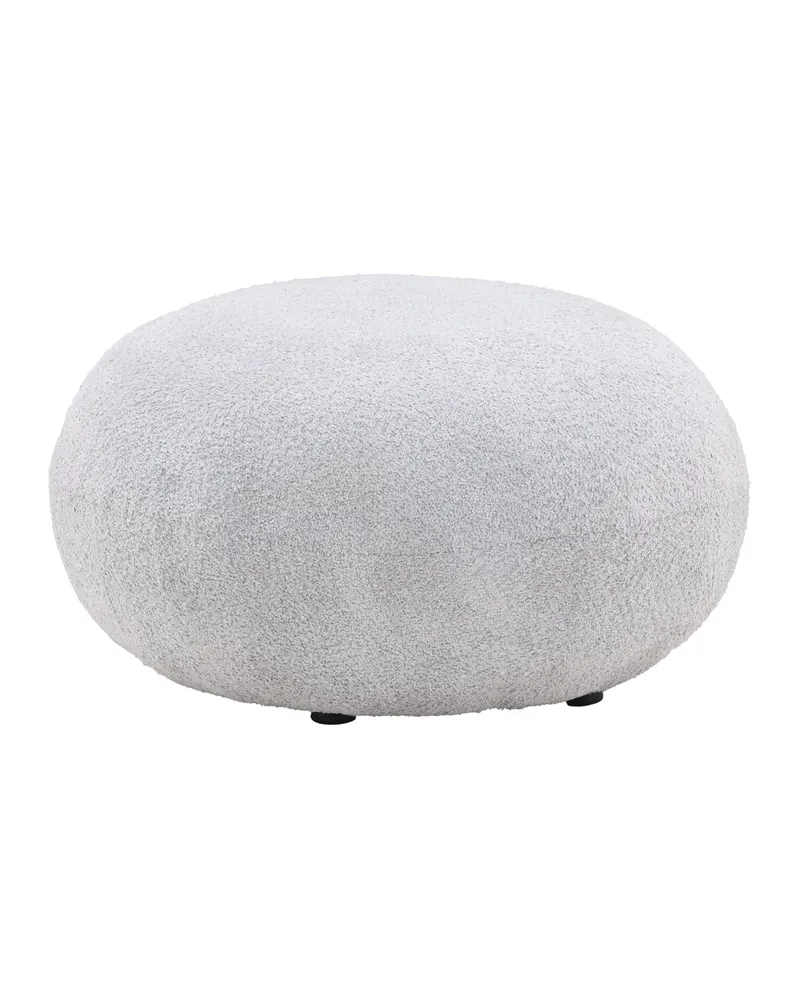 Bologna runder Pouf aus Teddystoff, Ansicht 7