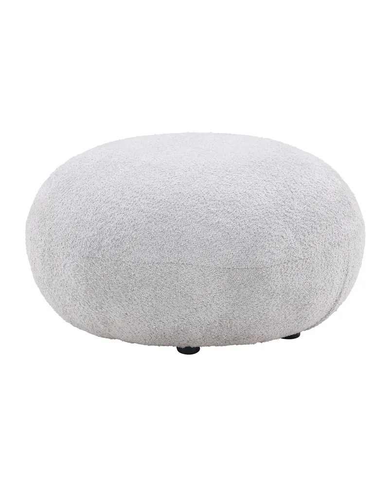 Bologna runder Pouf aus Teddystoff, Ansicht 9