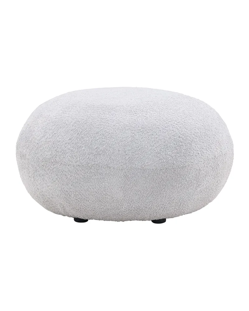 Bologna runder Pouf aus Teddystoff, Ansicht 2