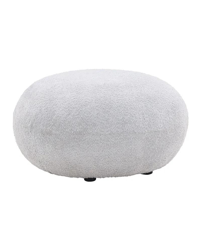 Bologna runder Pouf aus Teddystoff, Ansicht 3