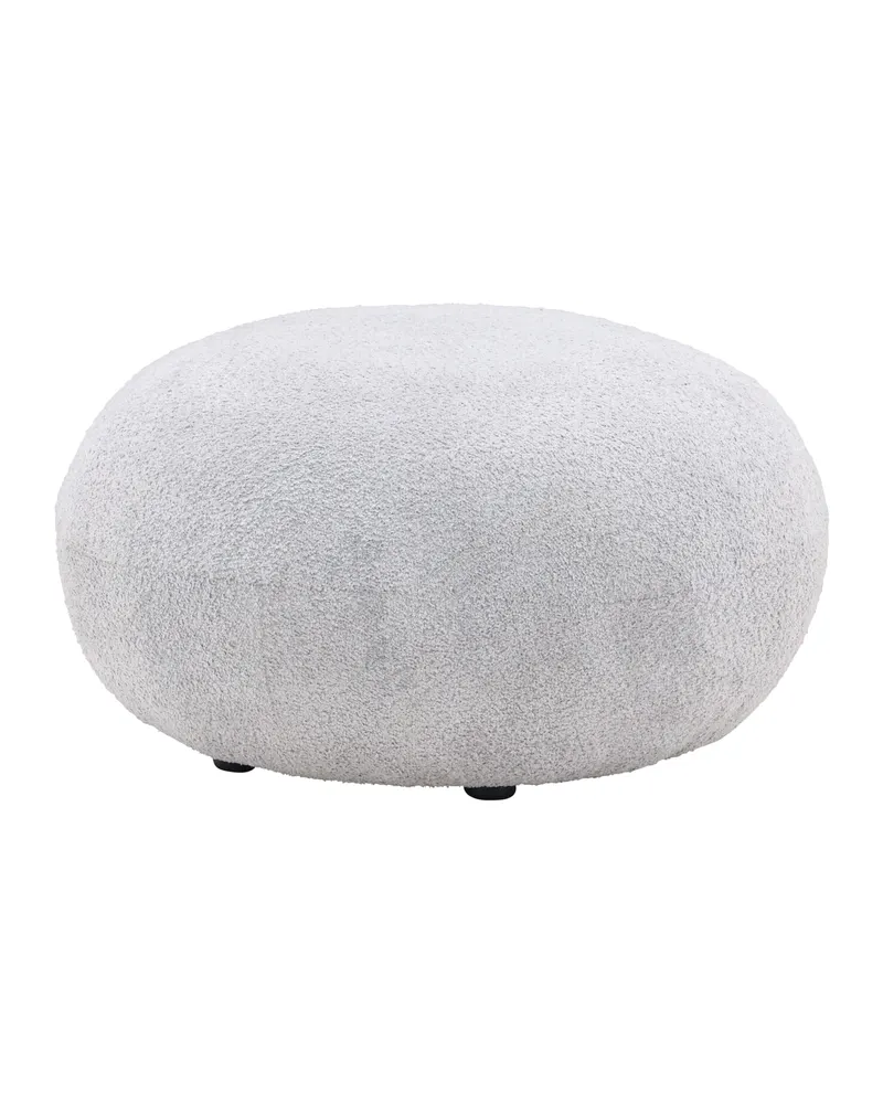 Bologna runder Pouf aus Teddystoff, Ansicht 6
