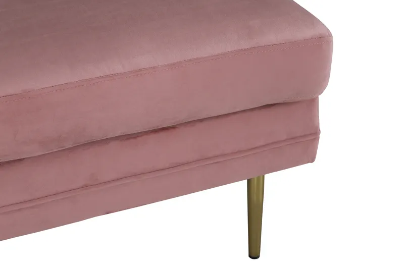 Boom eckiger Fußhocker mit Sitzkissen in Rosa, Gestell Gold, Polyester-Samt, Ansicht 4