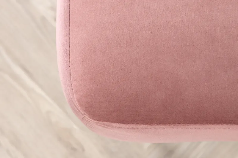 Boom eckiger Fußhocker mit Sitzkissen in Rosa, Gestell Gold, Polyester-Samt, im Wohnraum, Ansicht 6