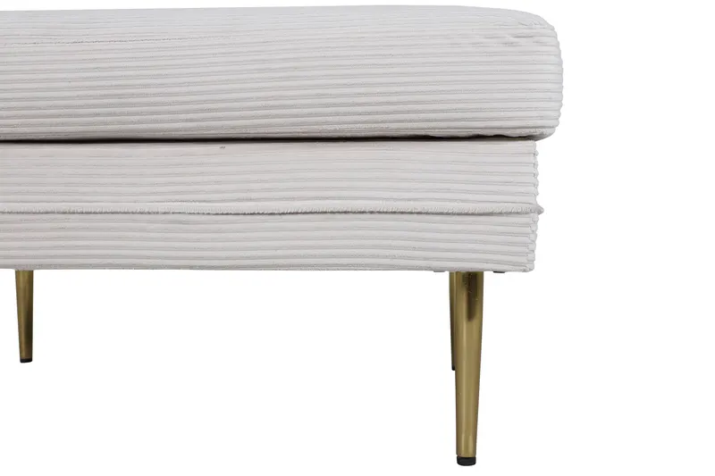 Boom eckiger Fußhocker mit Sitzkissen in Beige, Gestell Gold, Polyester-Cord, Ansicht 5