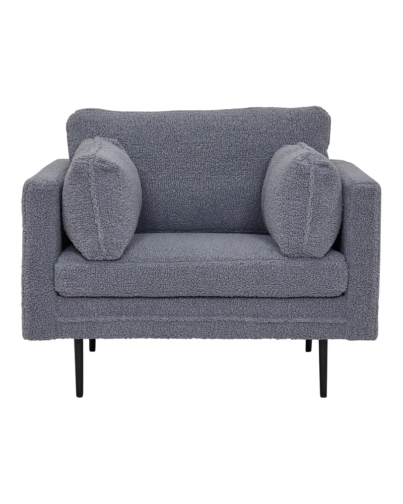 Boom Sessel mit 88 cm breitem Sitz und schlanken Stahlbeinen, Dunkelgrau, Gestell Schwarz