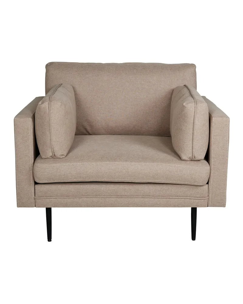 Boom Sessel mit schlanken Stahlbeinen in Braun, Gestell Schwarz, Polyester, Ansicht 1