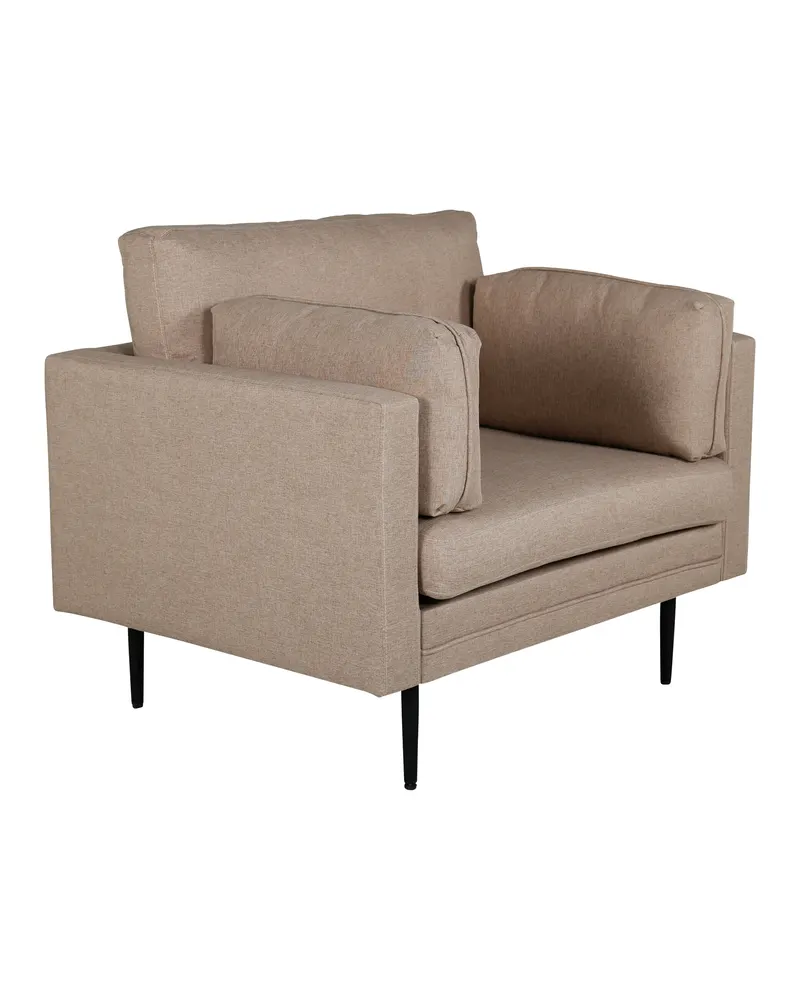 Boom Sessel mit schlanken Stahlbeinen in Braun, Gestell Schwarz, Polyester, Ansicht 2