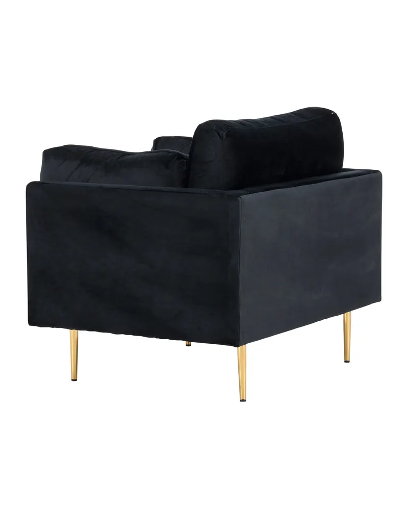 Boom Sessel mit schlanken Stahlbeinen in Schwarz, Gestell Gold, Polyester-Samt, Ansicht 9