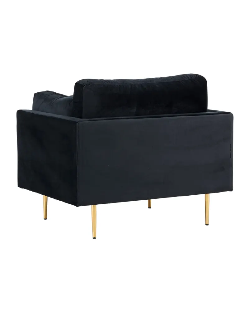Boom Sessel mit schlanken Stahlbeinen in Schwarz, Gestell Gold, Polyester-Samt, Ansicht 10