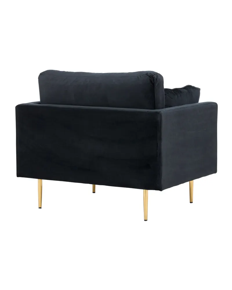 Boom Sessel mit schlanken Stahlbeinen in Schwarz, Gestell Gold, Polyester-Samt, Ansicht 11