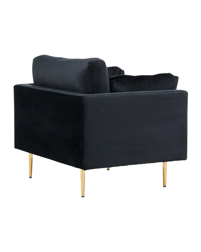 Boom Sessel mit schlanken Stahlbeinen in Schwarz, Gestell Gold, Polyester-Samt, Ansicht 12