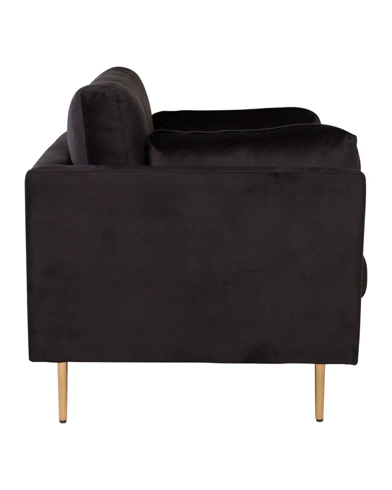 Boom Sessel mit schlanken Stahlbeinen in Schwarz, Gestell Gold, Polyester-Samt, Ansicht 13