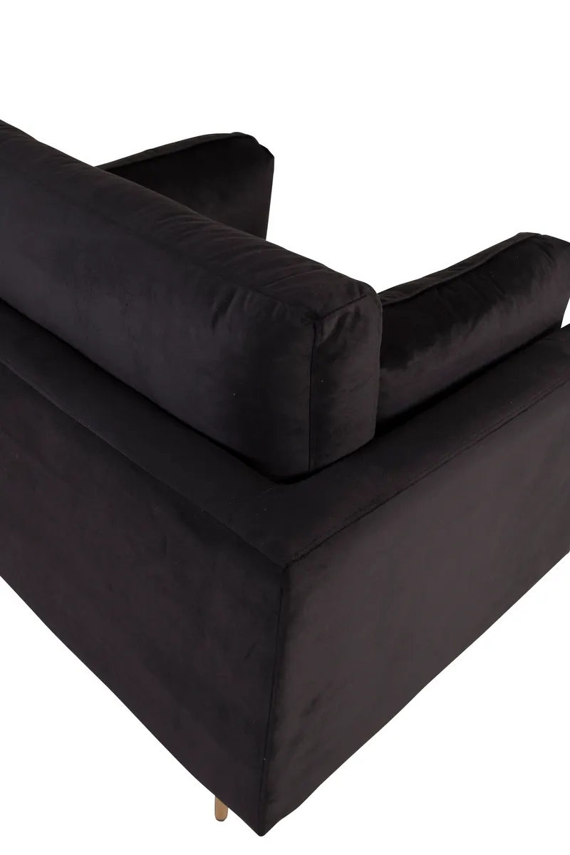 Boom Sessel mit schlanken Stahlbeinen in Schwarz, Gestell Gold, Polyester-Samt, Ansicht 15