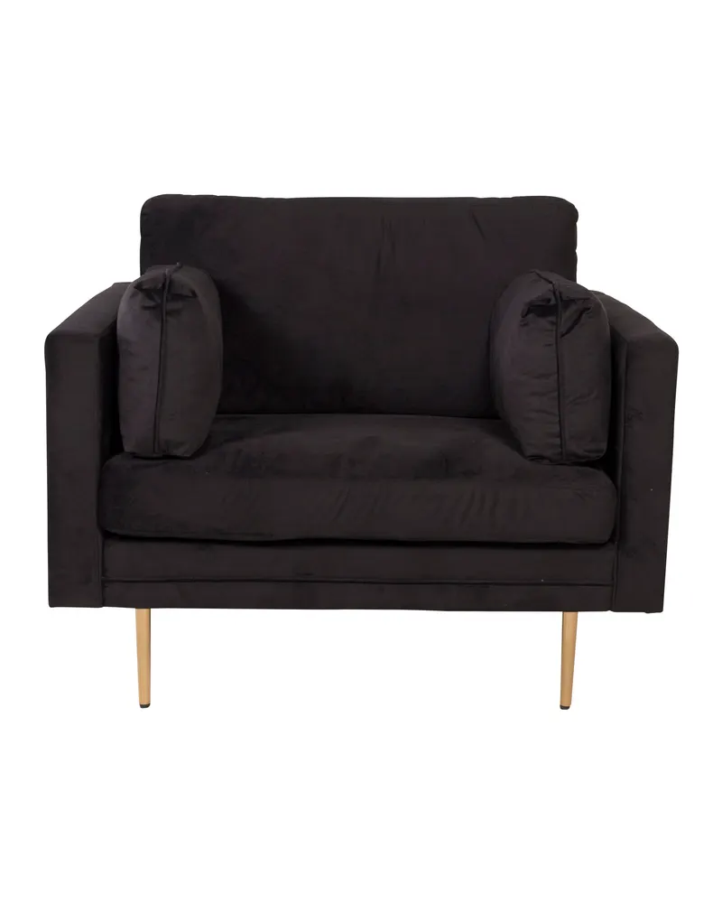 Boom Sessel mit schlanken Stahlbeinen in Schwarz, Gestell Gold, Polyester-Samt, Ansicht 16