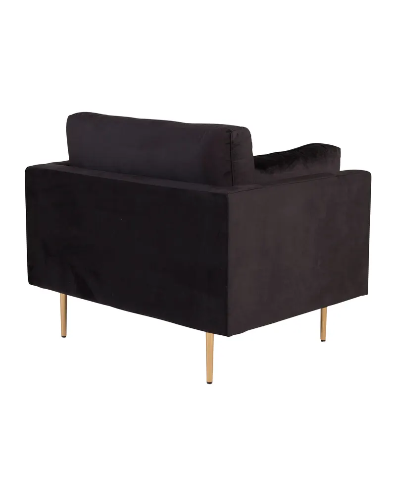 Boom Sessel mit schlanken Stahlbeinen in Schwarz, Gestell Gold, Polyester-Samt, Ansicht 17