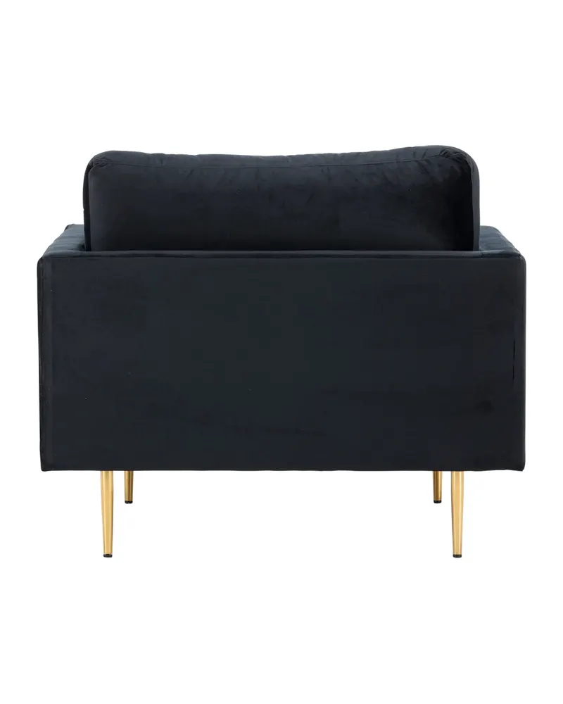 Boom Sessel mit schlanken Stahlbeinen in Schwarz, Gestell Gold, Polyester-Samt, Ansicht 5