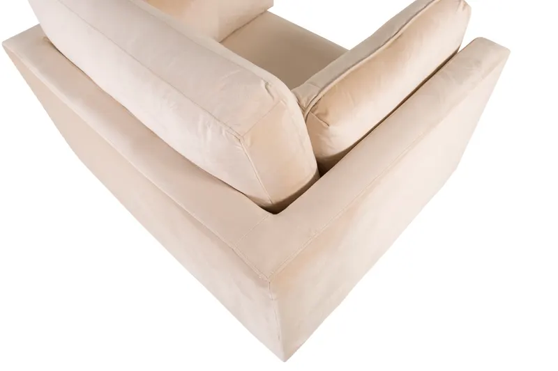 Boom Sessel mit schlanken Stahlbeinen in Hellbeige, Gestell Gold, Polyester-Samt, Ansicht 6