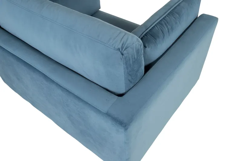 Boom Sessel mit schlanken Stahlbeinen in Blau, Gestell Gold, Polyester-Samt, Ansicht 6
