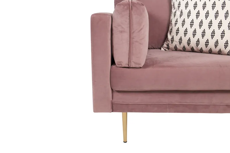 Boom Sessel mit schlanken Stahlbeinen in Rosa, Gestell Gold, Polyester-Samt, Ansicht 11