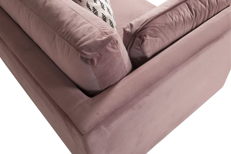Boom Sessel mit schlanken Stahlbeinen in Rosa, Gestell Gold, Polyester-Samt, Ansicht 12
