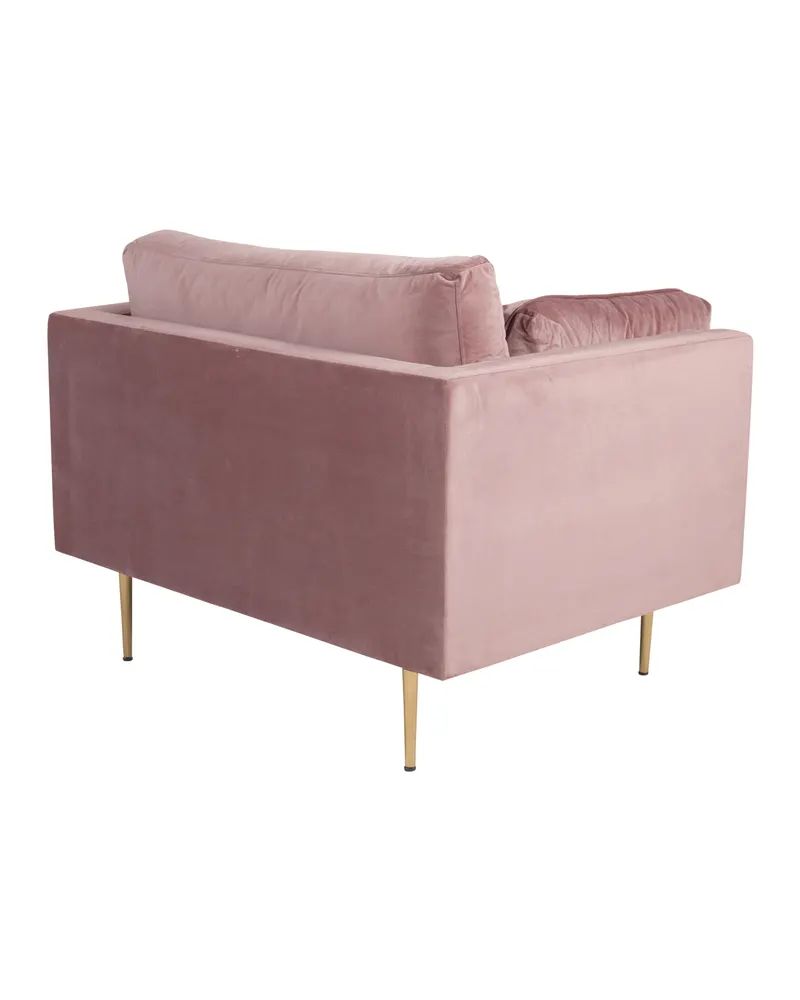 Boom Sessel mit schlanken Stahlbeinen in Rosa, Gestell Gold, Polyester-Samt, Ansicht 13