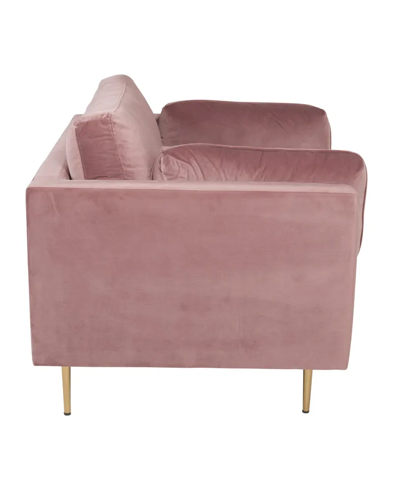 Boom Sessel mit schlanken Stahlbeinen in Rosa, Gestell Gold, Polyester-Samt, Ansicht 14